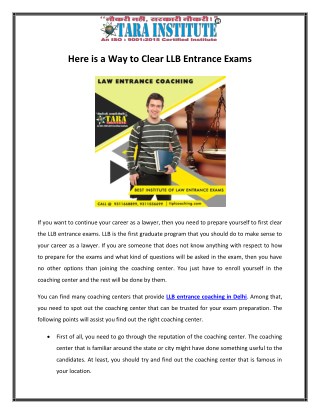 Here is a Way to Clear LLB Entrance Exams