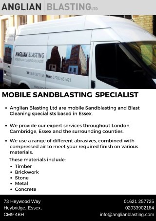 Mobile Sandblasting | Anglian Blasting