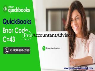 QuickBooks Desktop Error code C= 43 - How to Fix It