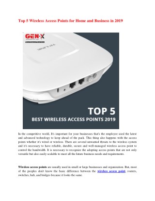 Top 5 Best Wireless Access Points 2019