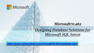 Latest Microsoft 70-465 Exam Dumps PDF Questions - 70-465 Best Study Material