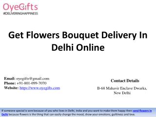 Get Flowers Bouquet Delivery In Delhi Online