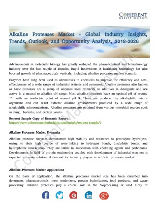 Alkaline Proteases Market - Global Industry Insights, Trends, Outlook, and Opportunity Analysis, 2018-2026