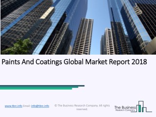 Paints And Coatings Global Market Report 2018