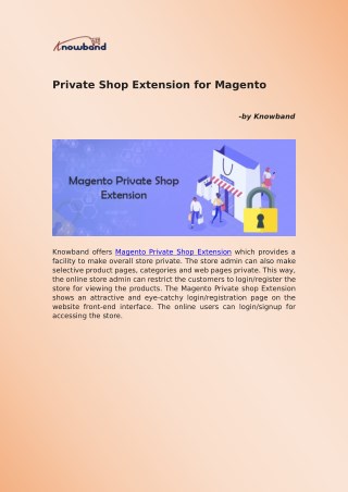 Private Shop Extension for Magento