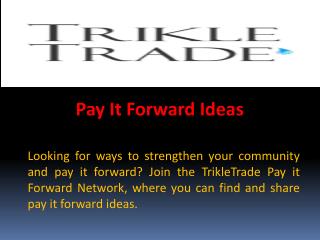 Pay It Forward Ideas