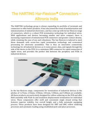 The HARTING Har-Flexicon® Connectors - Alltronix India