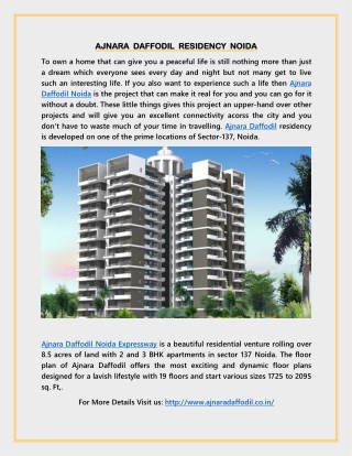 Ajnara Daffodil 2 and 3BHK Residency in Noida