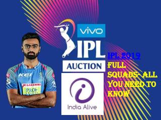 IPl Full Squads -All you need to know-India Alive