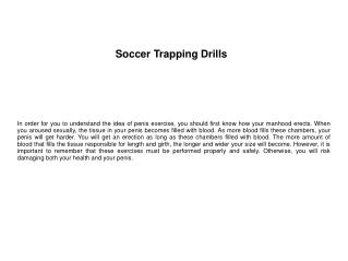 Soccer Trapping Drills