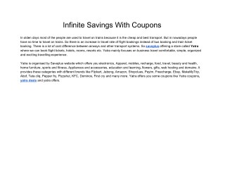 Infinite Savings With Coupons