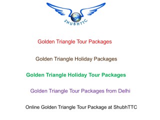 Book your Golden Triangle Holiday Tour Packages with ShubhTTC