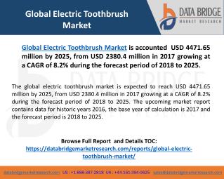 Global Electric Toothbrush Market– Industry Trends and Forecast to 2025