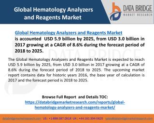 Global Hematology Analyzers and Reagents Market– Industry Trends and Forecast to 2025 Medical Devices