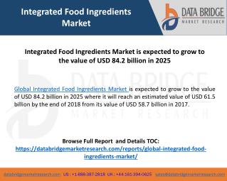Global Integrated Food Ingredients Market– Industry Trends and Forecast to 2025