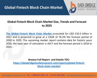 Global Fintech Block Chain Market– Industry Trends and Forecast to 2025