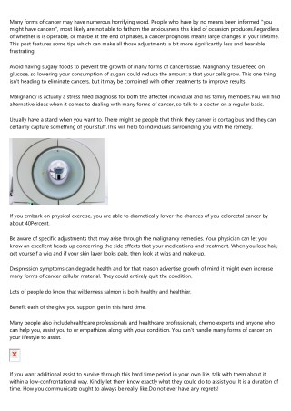 Malignancy Aid: Helpful Advice For Malignancy People