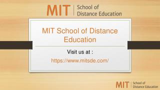 Distance PG Diploma in Operations Management Equivalent to Correspondence MBA | MIT School of Distance Education