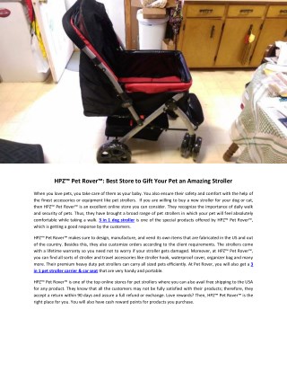 HPZ™ Pet Rover™: Best Store to Gift Your Pet an Amazing Stroller