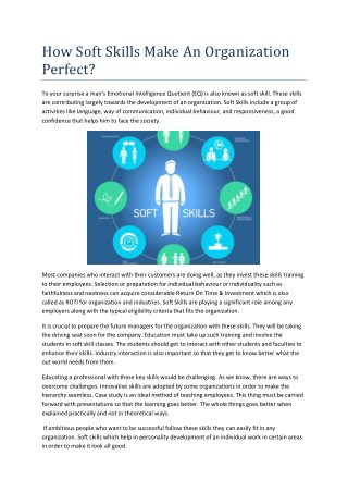 How Soft Skills Make An Organization Perfect?