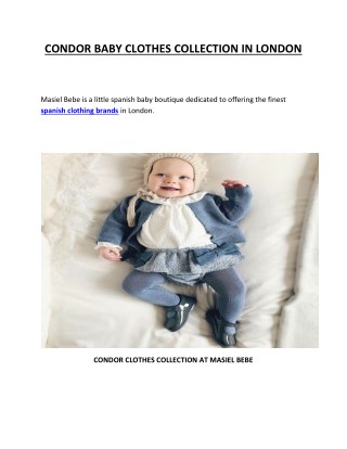 CONDOR BABY CLOTHES COLLECTION IN LONDON