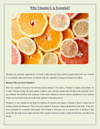 Why Vitamin C is Essential