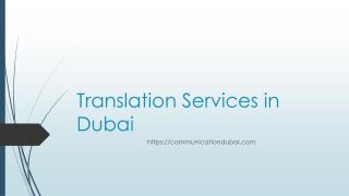 Translation Services in Dubai