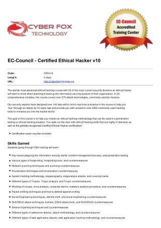 Ethical Hacking | CEHv10 Course In Vijayawada