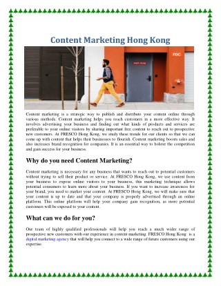 Content Marketing Hong Kong