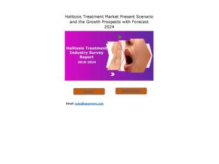 Halitosis Treatment Market Growth Rate, Developing Trends, Manufacturers, Countries, Product Technology and Treatment, G