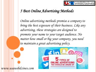 5 Best Online Advertising Methods