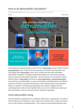 How to do dehumidifier calculation? #dehumidifier