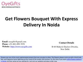 Get Flowers Bouquet With Express Delivery In Noida