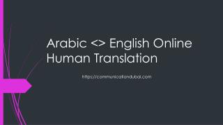 Arabic English Online Human Translation