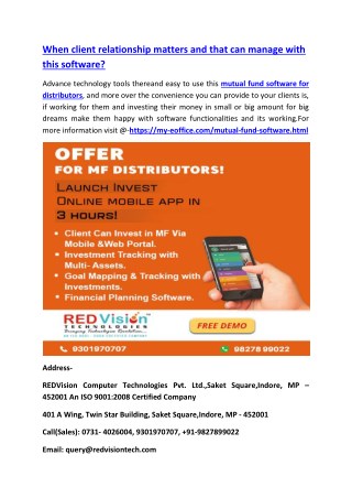 When client relationship matters and that can manage with this software?