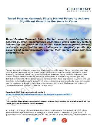 Tuned Passive Harmonic Filters Market Poised to Achieve Significant Growth in the Years to Come