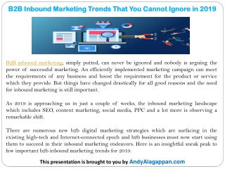 B2B Inbound Marketing Trends That You Cannot Ignore in 2019