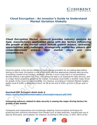 Cloud Encryption : An Investor’s Guide to Understand Market Variation Globally