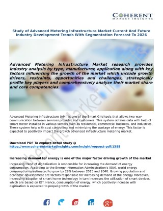 Study of Advanced Metering Infrastructure Market Current And Future Industry Development Trends With Segmentation Foreca