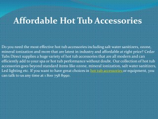 Affordable Hot Tub Accessories