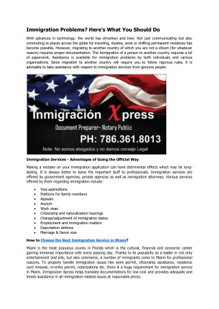 Choose the Best Immigration Service in Miami