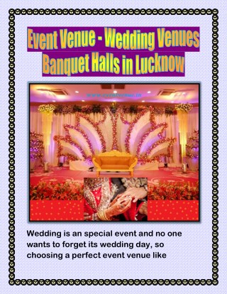 Event Venue - Wedding Venues | Banquet Halls in Lucknow