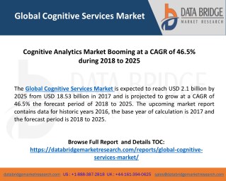 Global Cognitive Services Market– Industry Trends and Forecast to 2025