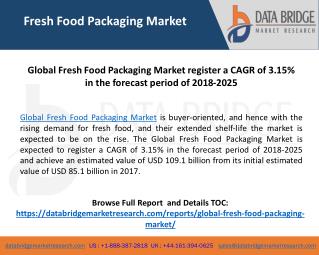 Global Fresh Food Packaging Market– Industry Trends and Forecast to 2025