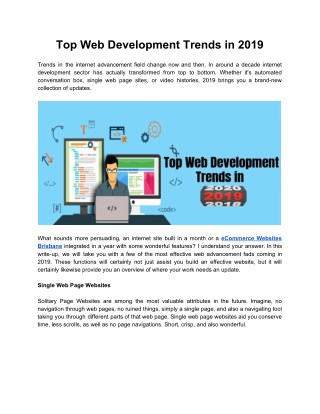 Top Web Development Trends in 2019