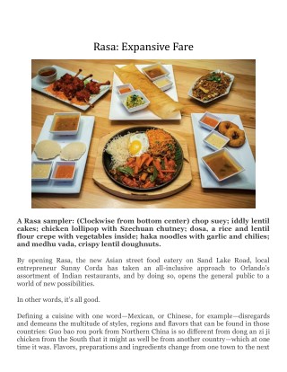 Rasa: Expansive Fare