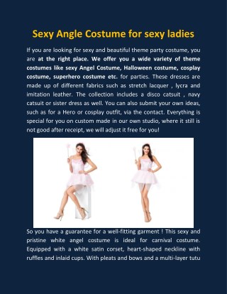 Sexy Angle Costume for sexy ladies