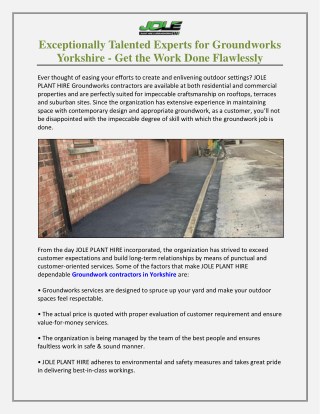 Exceptionally Talented Experts for Groundworks Yorkshire