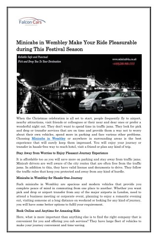 Minicabs in Wembley Make Your Ride Pleasurable during This Festival Season