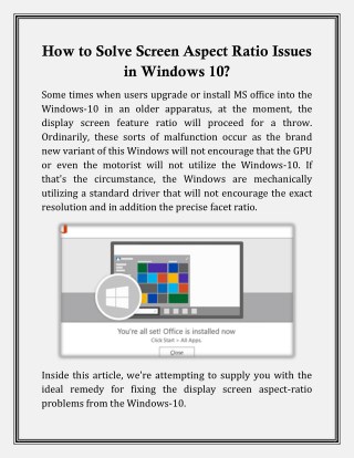 How to Solve Screen Aspect Ratio Issues in Windows 10?